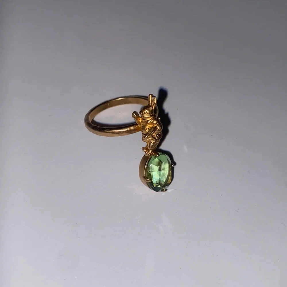 Dior Dream Ring size M Gold Finish Metal With Green Crystal - Picture 5 of 8
